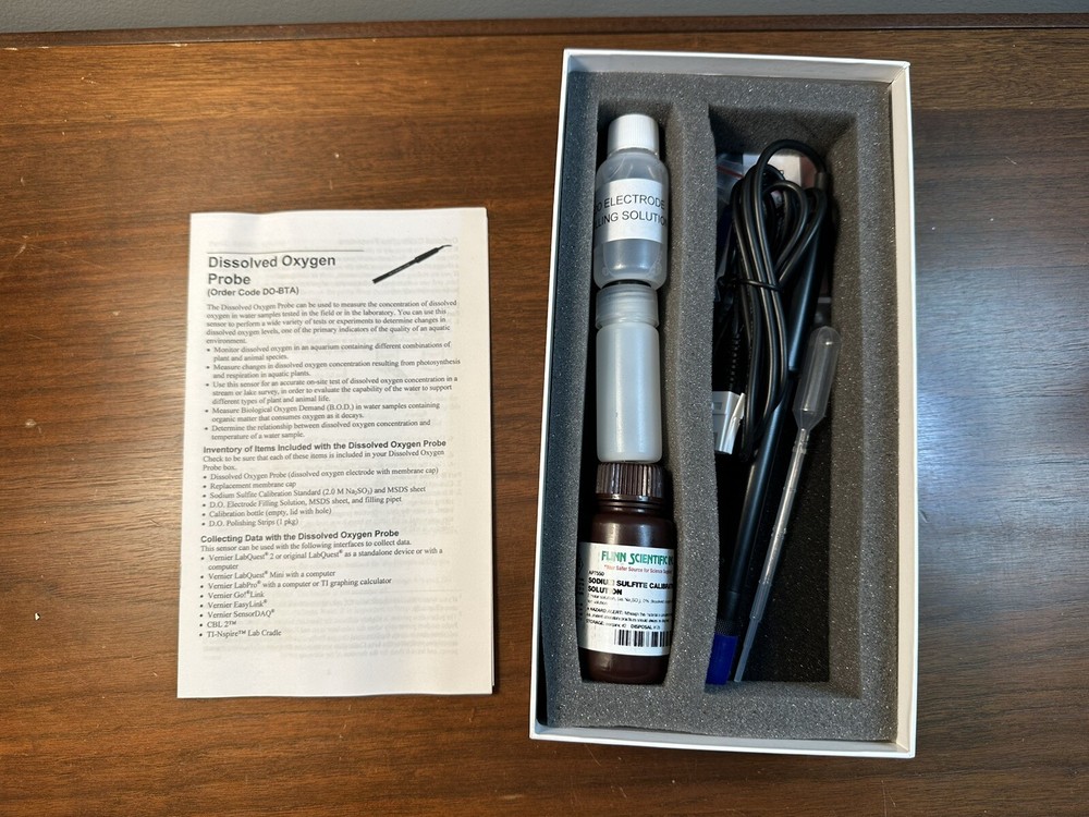 Vernier Dissolved Oxygen (O2) Probe DO-BTA Lab Data Collection Sensor