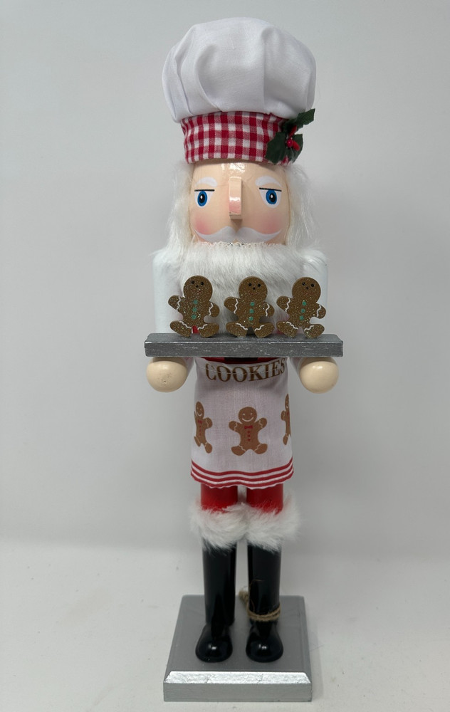 Christmas Gingerbread Baker Nutcracker Soldier, Chef Nutcracker, NEW, 15"