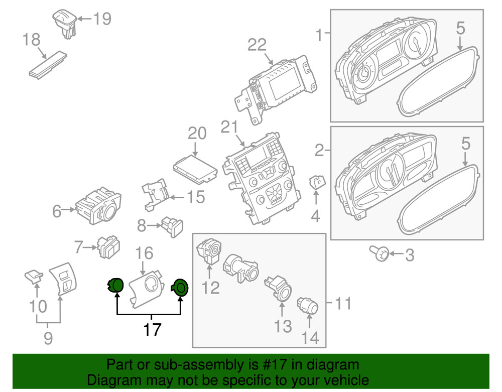 Genuine Ford Instrument Panel Bezel BT4Z-11584-BB