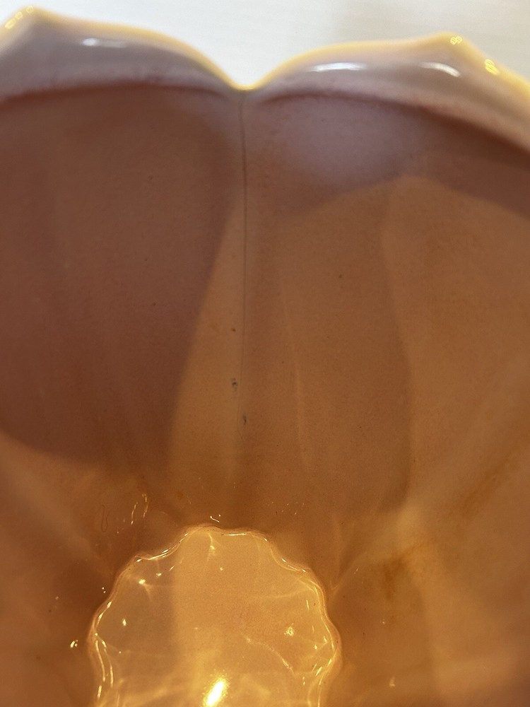 Croscill Heavy Ceramic Eggshell Pink Tulip Shaped Waste Basket READ