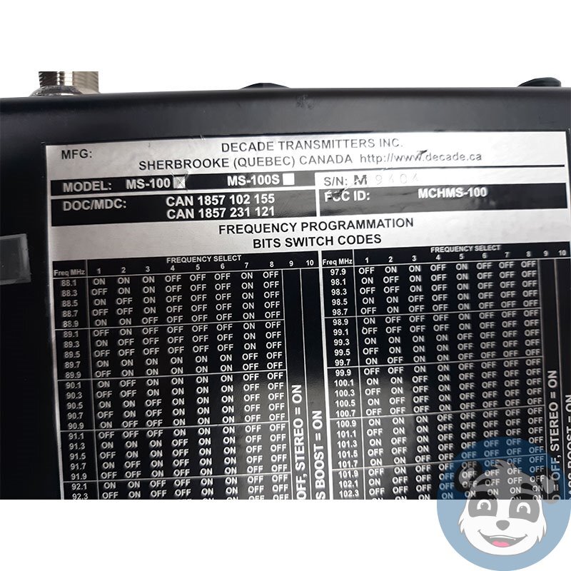 Decade MS-100 Hi-Fi FM Mono Transmitter Professional Broadcast No PSU