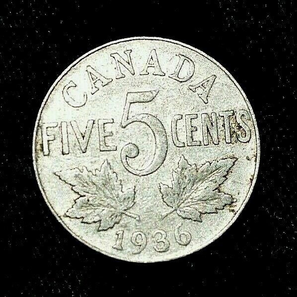 1936 Canada 5 Cent Coin