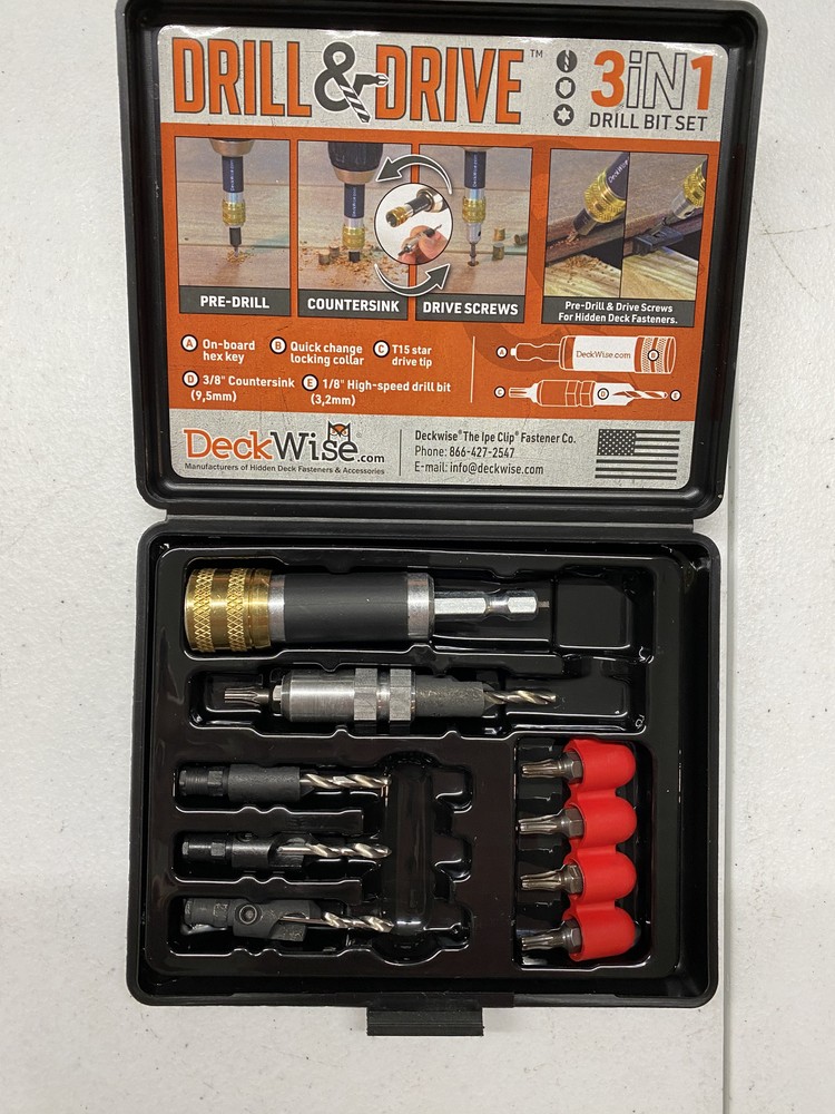DeckWise Drill & Drive 3 in 1 Drill Bit Set