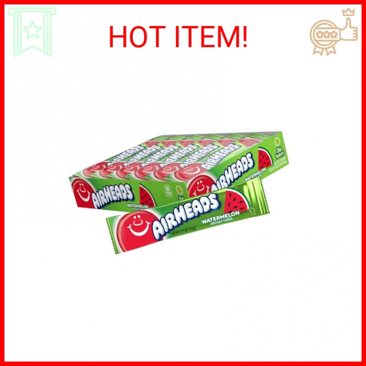 Airheads Full-Size Bars, Watermelon Flavor, Easter Candy Bulk, Easter Basket Ess