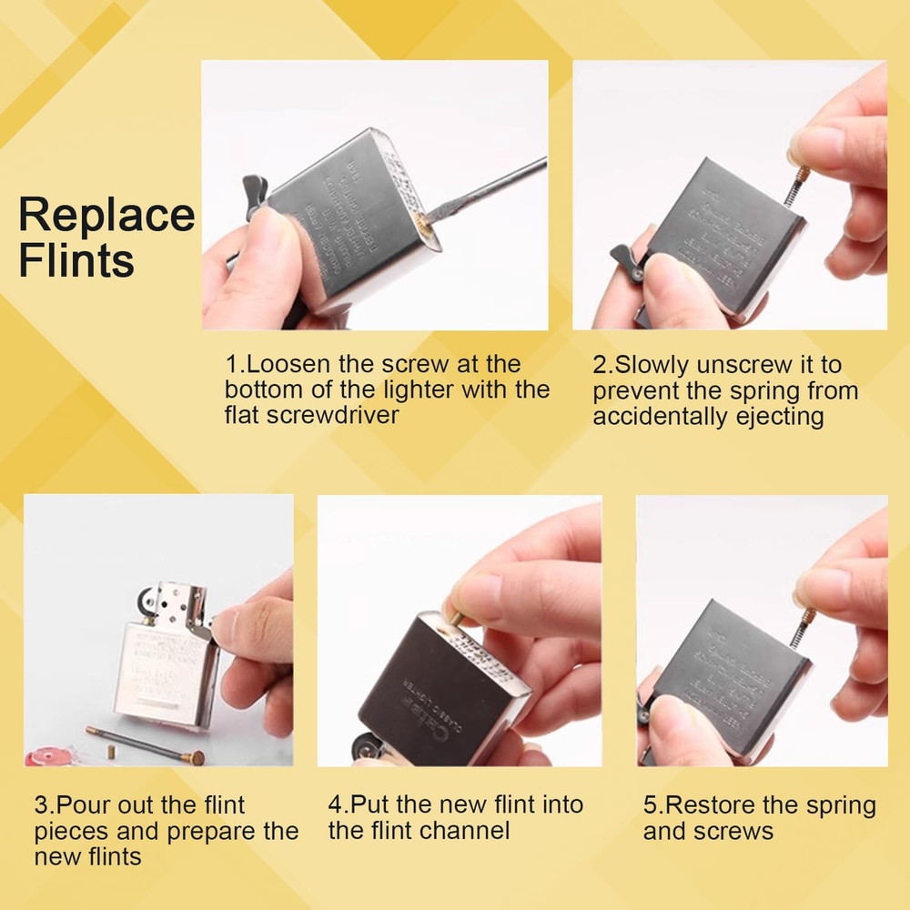 520pcs Lighter Flints Wicks Replacement,Lighter Repair kit Include Flint Stones