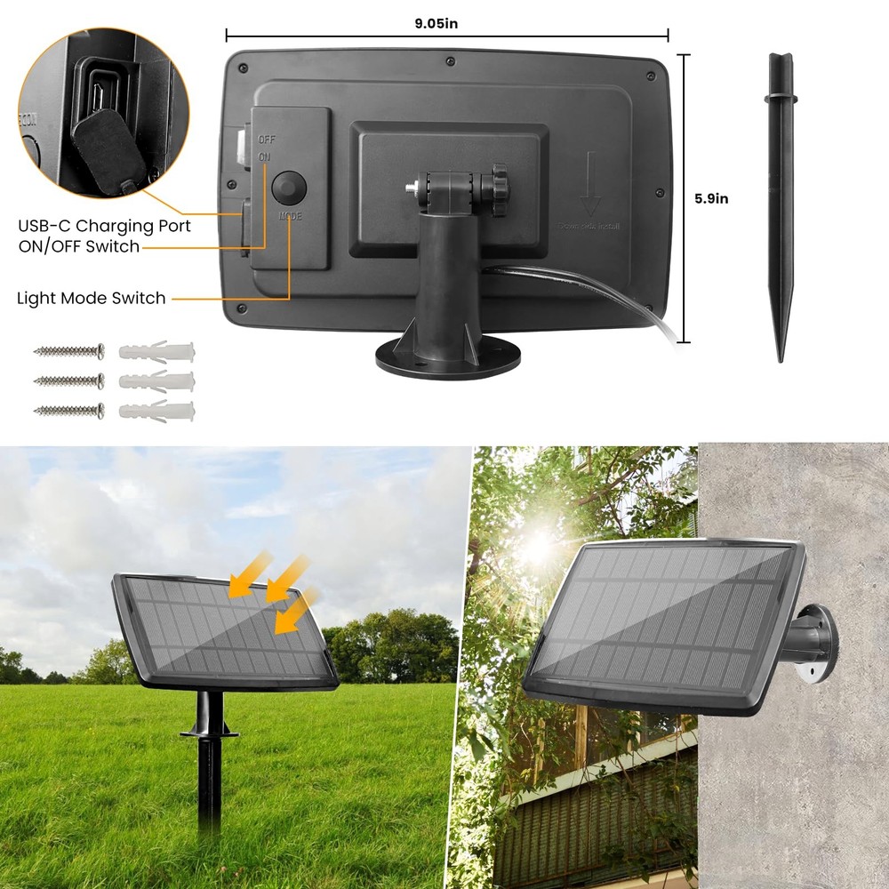 Solar String Lights 100FT Outdoor Edison Bulbs Remote Dimmable