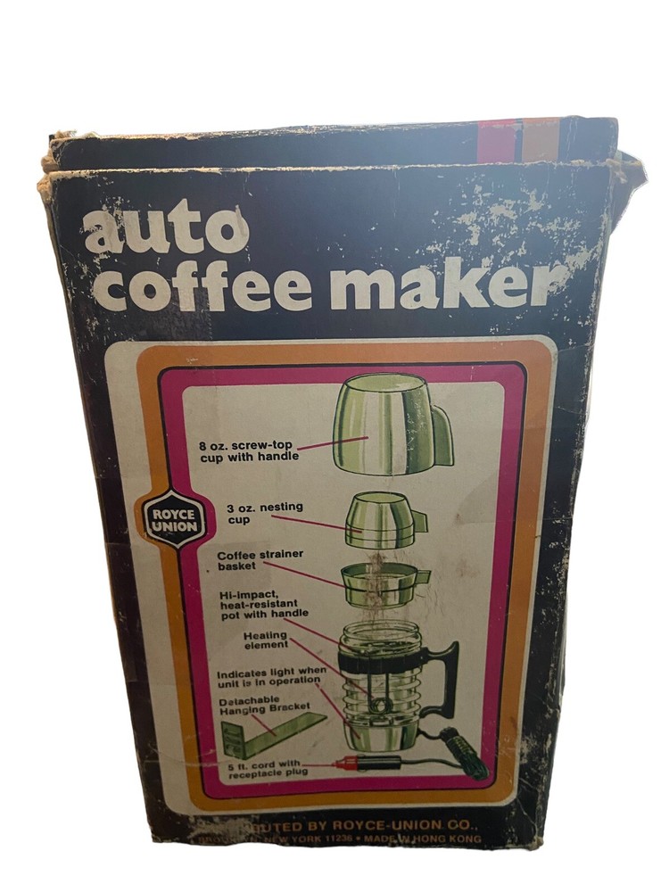 Vintage Royce Union Auto Coffee Maker RARE Lighter Plug-in Untested EUC