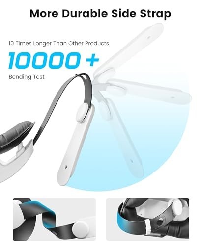Adjustable VR Head Strap for Meta Quest 3/Quest 2 - Enhanced Support, Pressure R