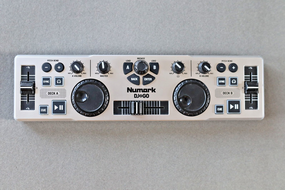 Numark DJ2GO Compact USB DJ Controller | Portable 2-Channel MIDI Controller for