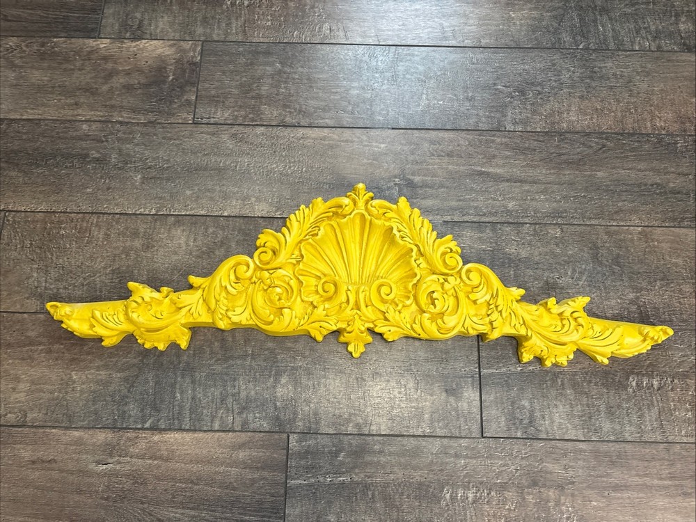 Decorative Valence Center Accent with Leaf & Shell Scrolls for Wall Window Door