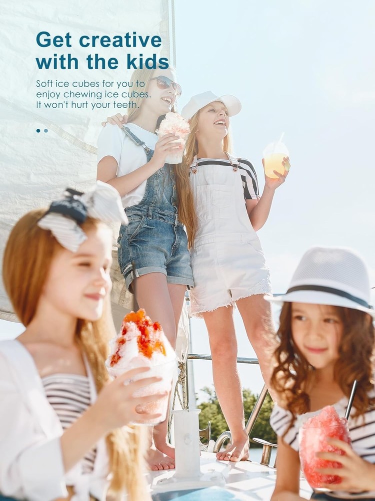 Electric Shaved Ice Machine - Portable Snow Cone Maker with Adjustable Thickness