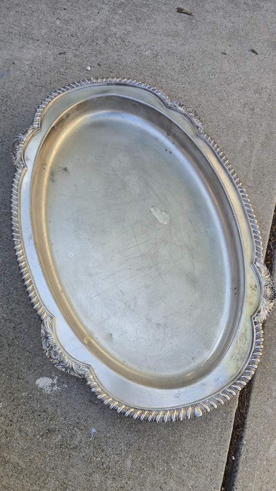 Large English Silver Plated Tray, MFG corp