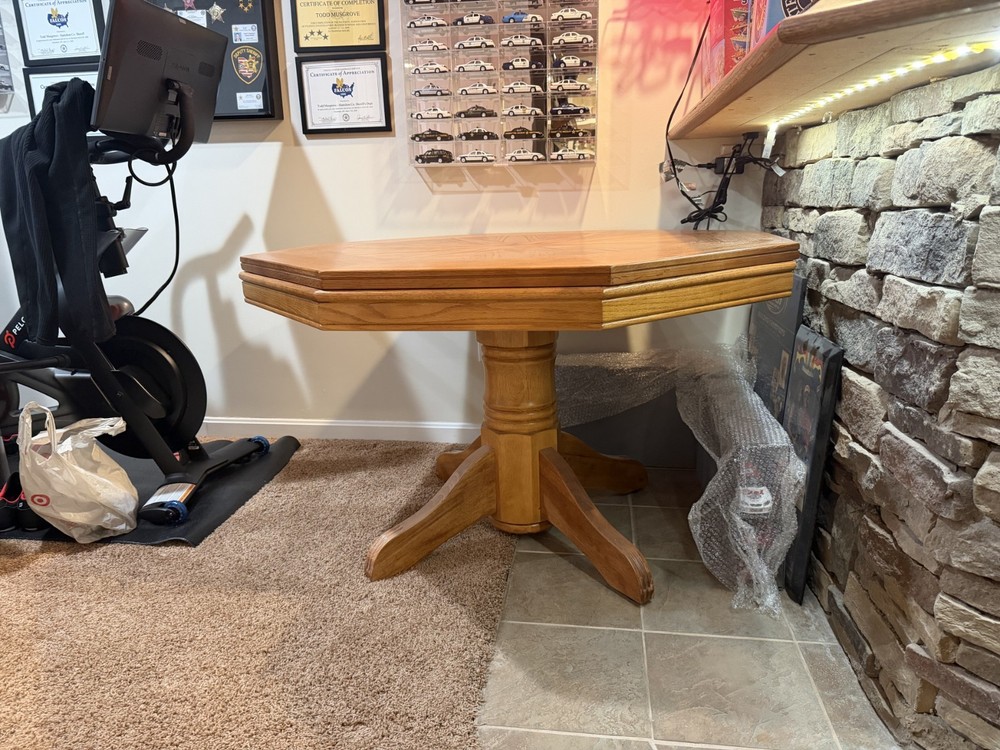 Solid Wood Octagon Poker/Dining Table - Great Condition