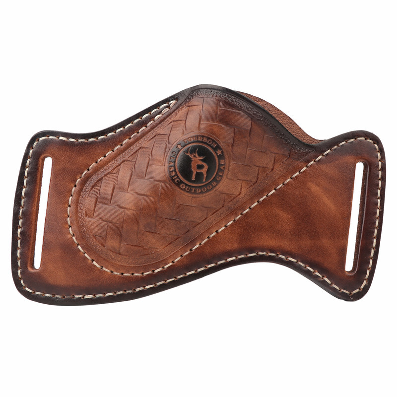 TOURBON Leather Folding/Fixed Knife Sheath EDC Compact Tools Belt Pouch