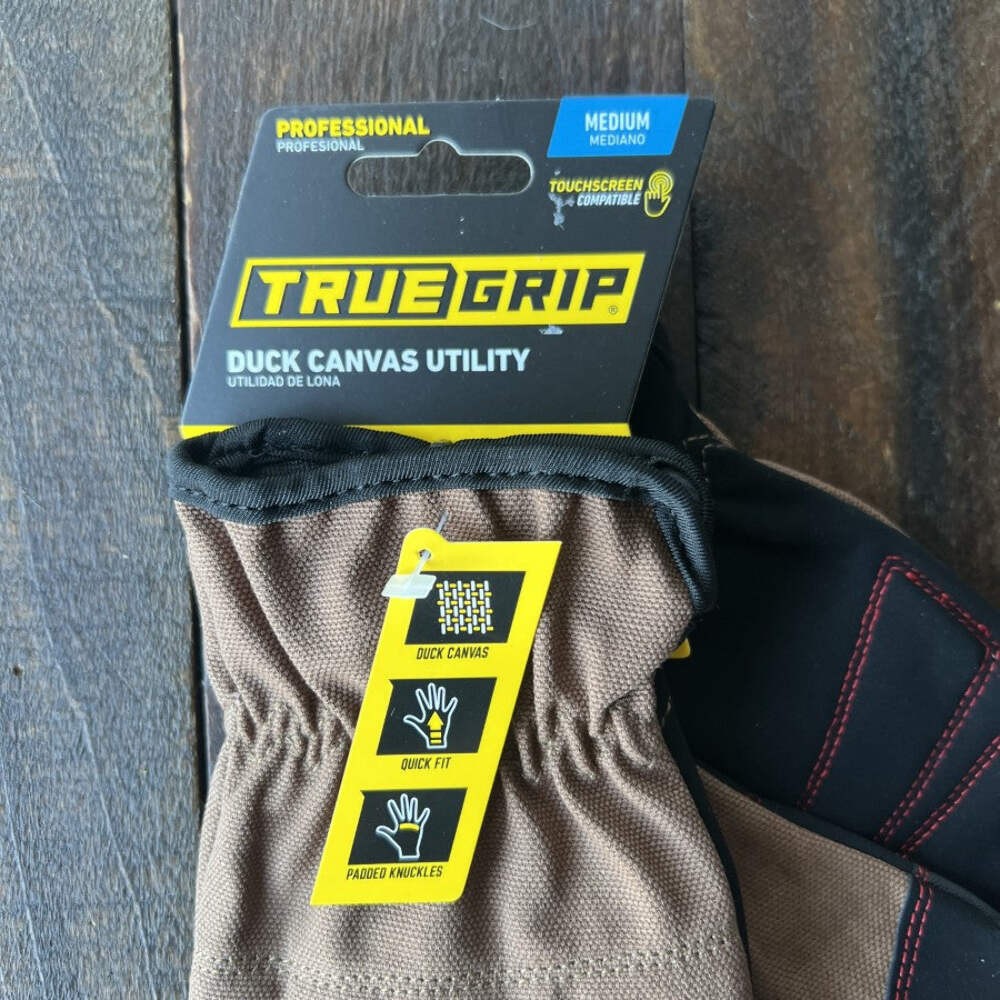 TRUE GRIP Duck Canvas Utility Gloves Medium