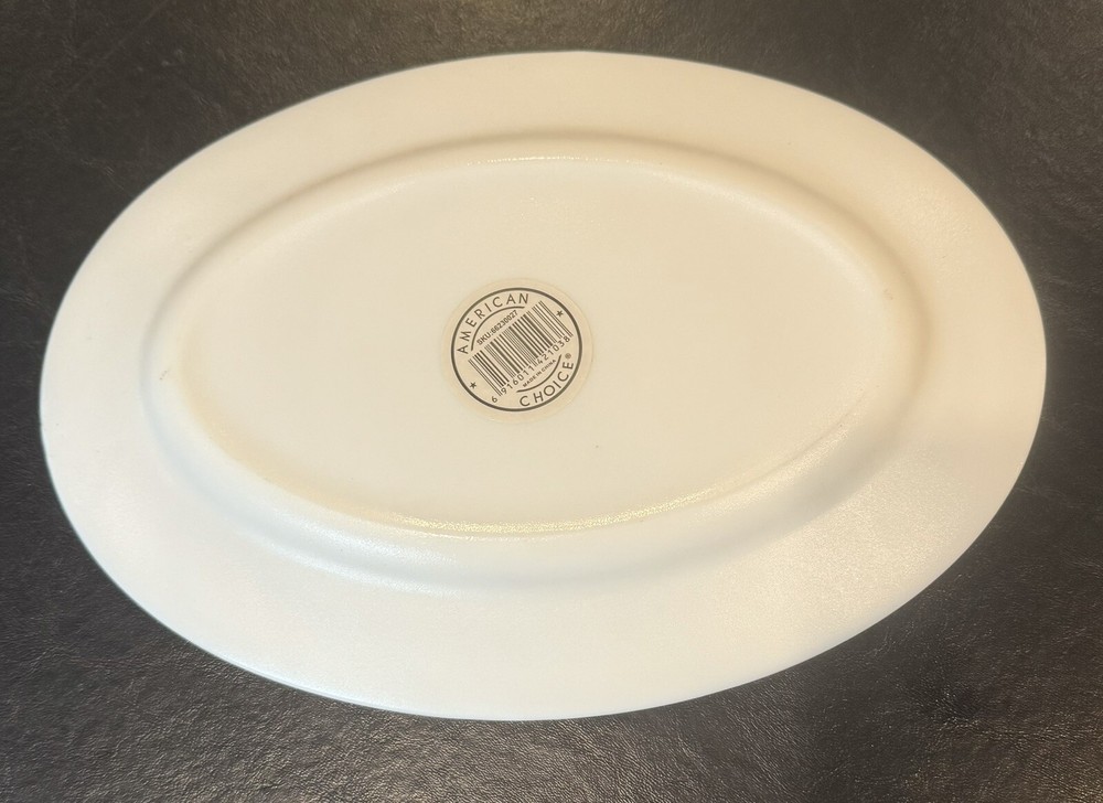 12 Inch Scalloped Oval Plate White 2 PCS