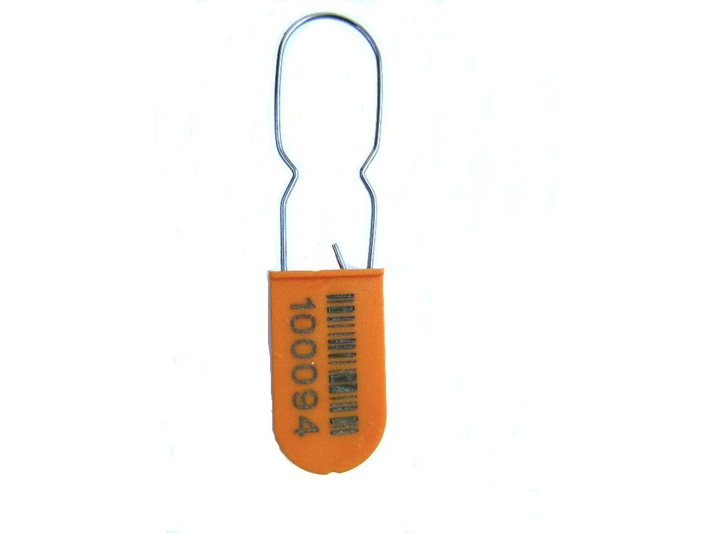 Plastic PADLOCK A Security Seal ECO, 100 Pcs. ORANGE, Numbered and Barcode,