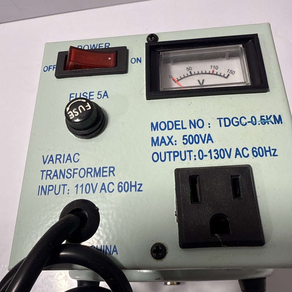 Philmore model TDGC 0.5km variac Variable Voltage Regulator Transformer 500va