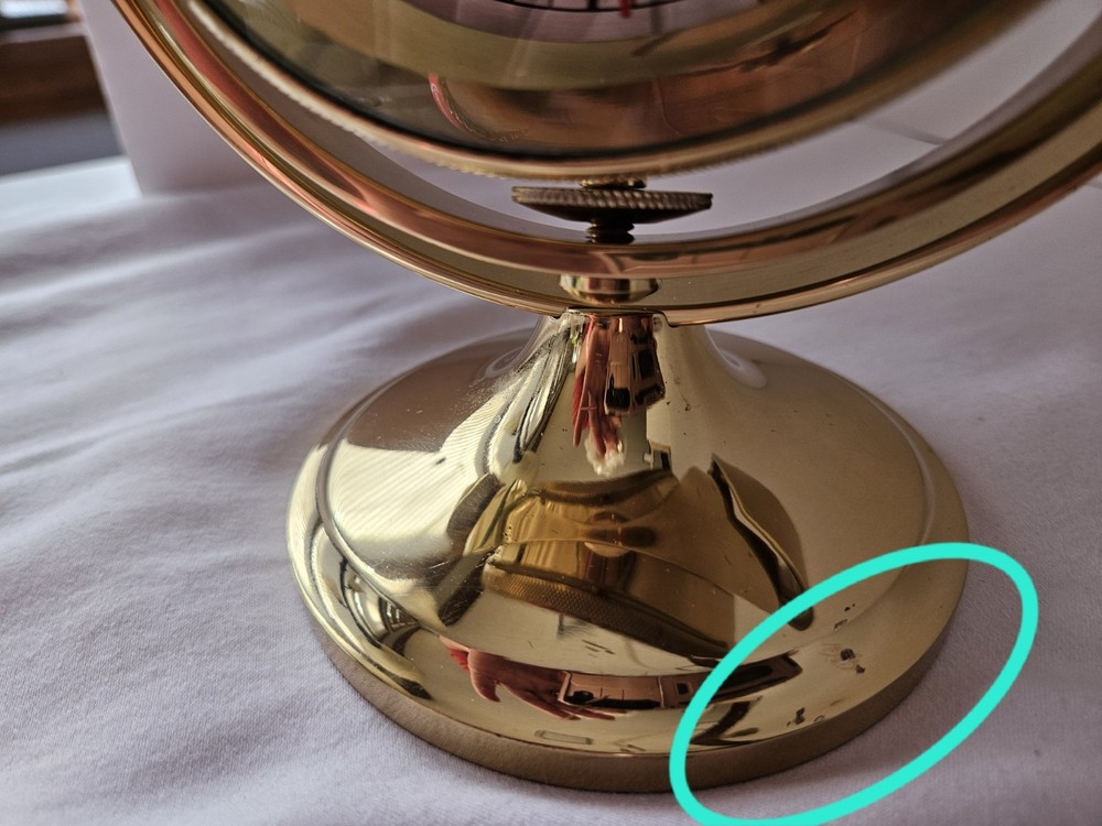 Solid Brass Ships Clock RARE Gimbal base, Bell Clock Company Quartz movement