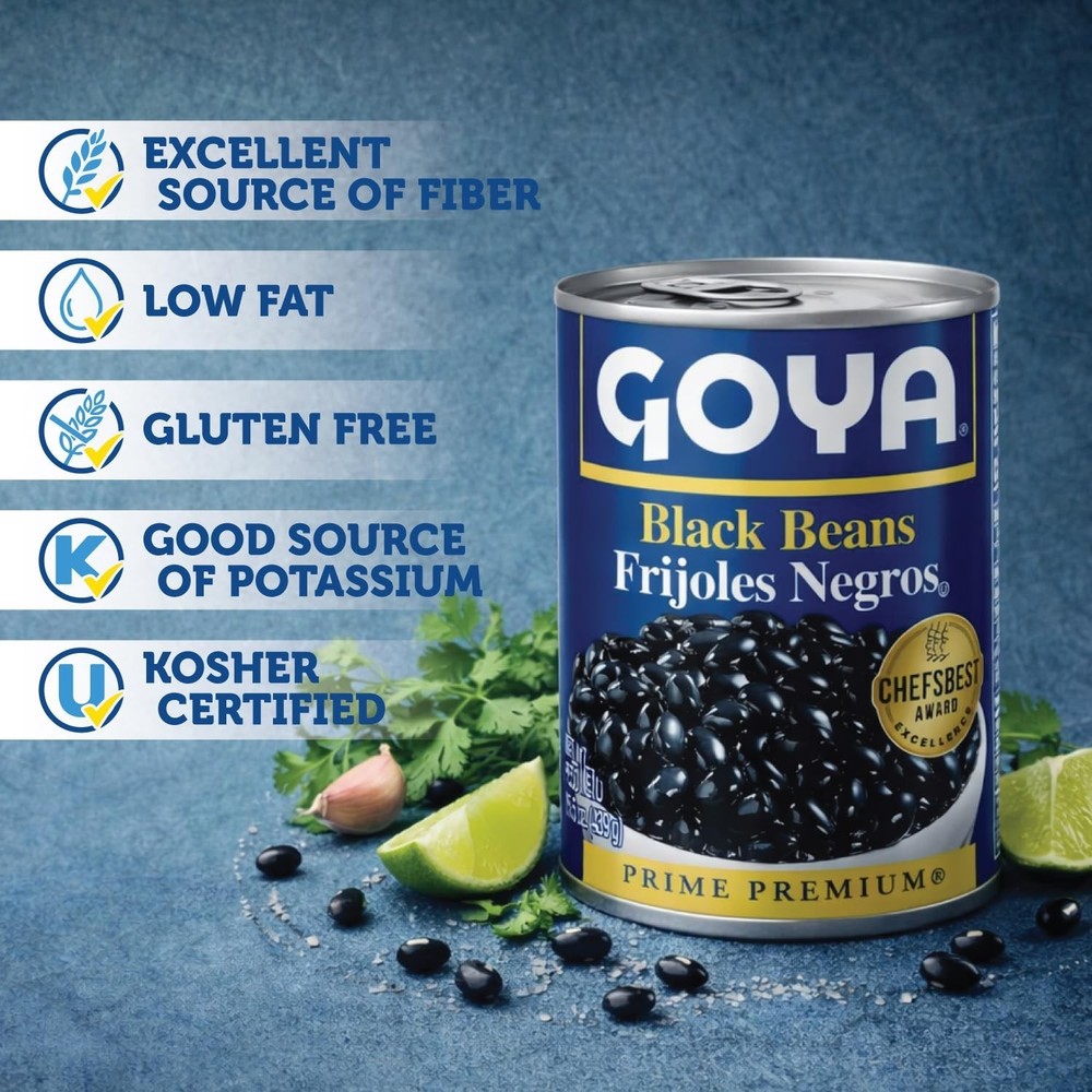 Black Beans 15.5 Ounce Cans 8 Count Value Pack for Cooking