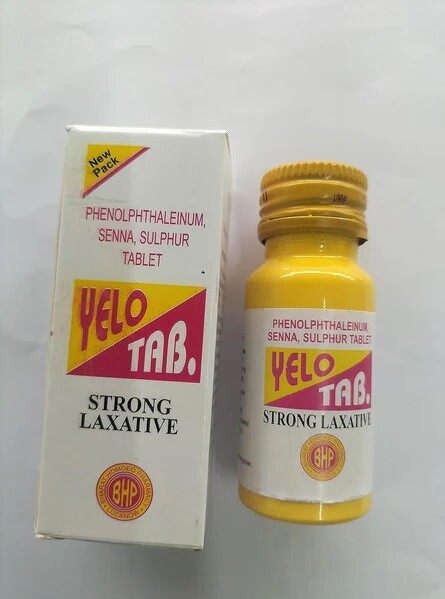 Homeopathic Yelo Tab Strong Laxative (50Tablets) for Constipation No Side Effect