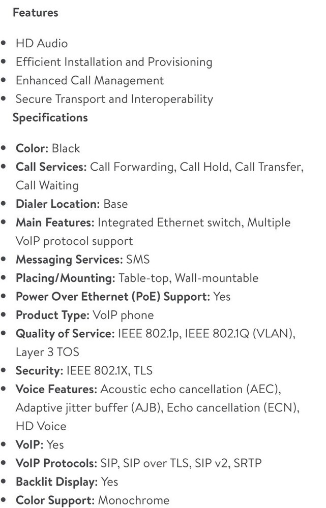 Bogen NQ-T2000-BOG Nyquist Ip Paging System - Staff Ip Phone - Basic Lcd Display