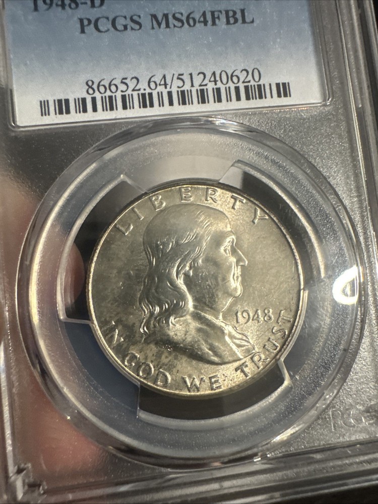 1948-D Franklin Half Dollar PCGS MS64FBL