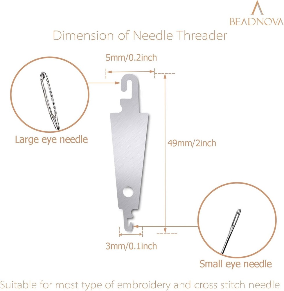 BEADNOVA Needle Threaders 20pcs Stainless Steel
