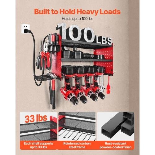 Power Tool Organizer with Charging Station 3Layer Drill Storage Rack