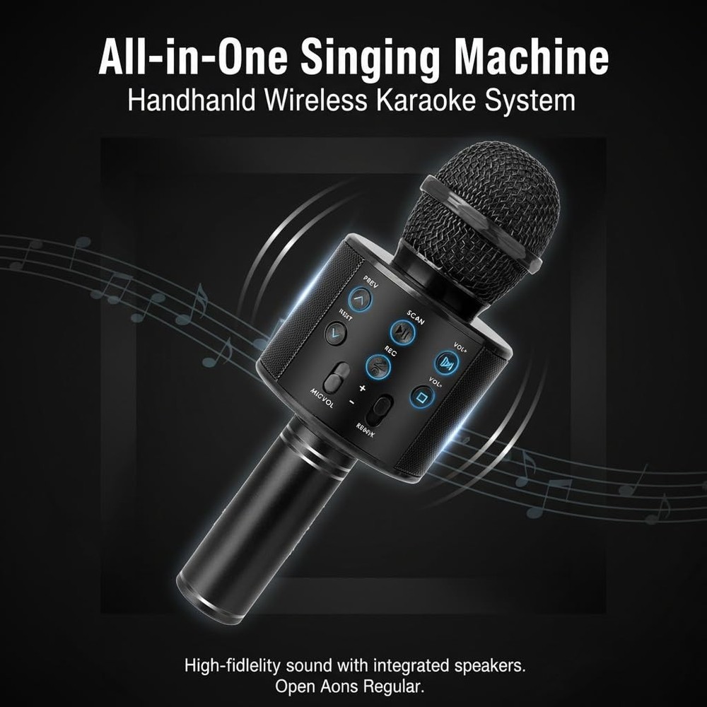 Wireless Bluetooth Microphone Karaoke Handheld Speaker 3-in-1 Portable