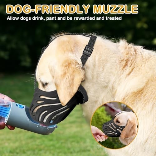 Soft Breathable Dog Muzzle - Adjustable Basket Design for Chewing, Biting & Groo