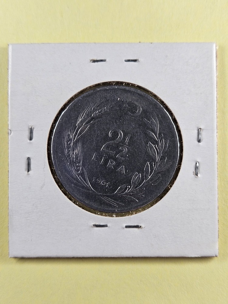 COINS - TURKEY - 2-1/2 LIRA 1961