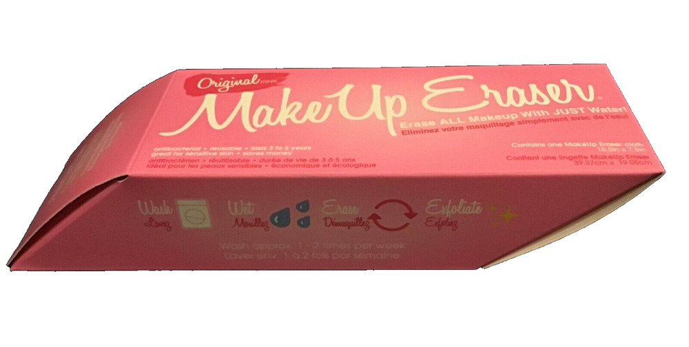 Make Up Eraser Original Pink Reusable Cloth Makeup Remover Easy 3 Step Process