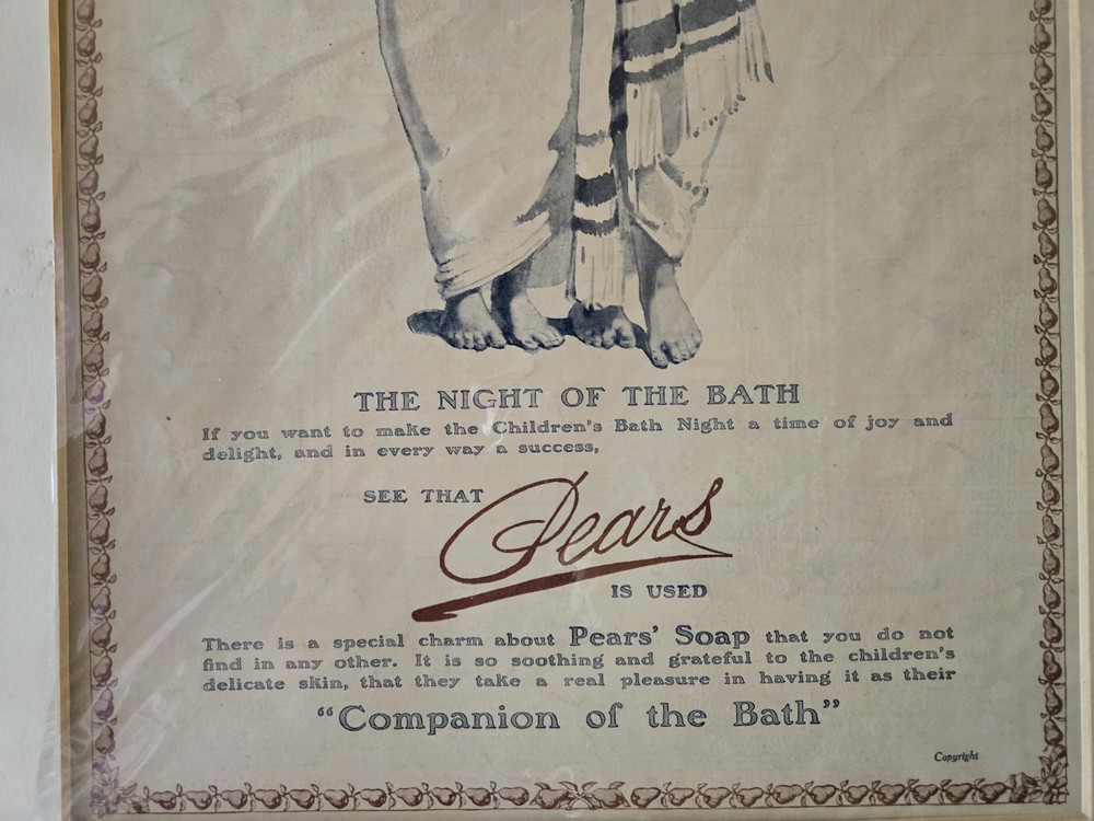 original 1940's Pears Soap poster 10" x 14"