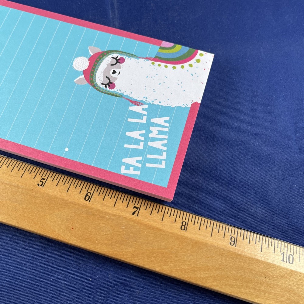 Fa La La Llama Magnetic Fridge Notepad ~ 75 Pages Open Package