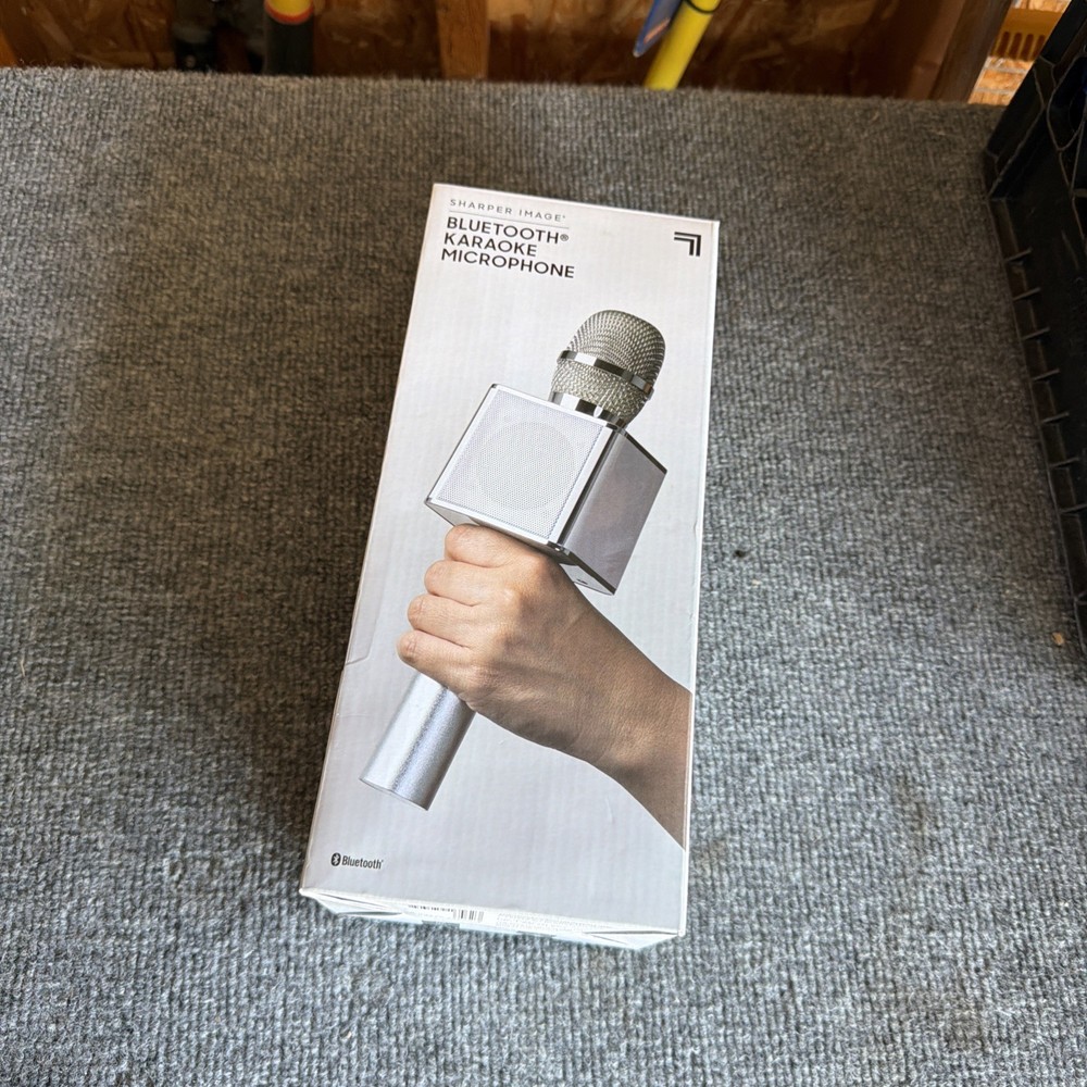 Sharper Image Bluetooth Karaoke Microphone Silver New