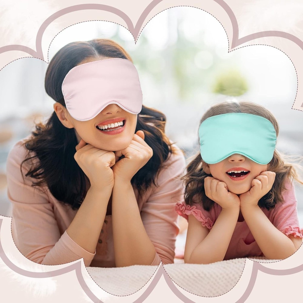 Silk Eye Masks for Ultimate Comfort - Adjustable Light Blocking Covers, 4 Pack