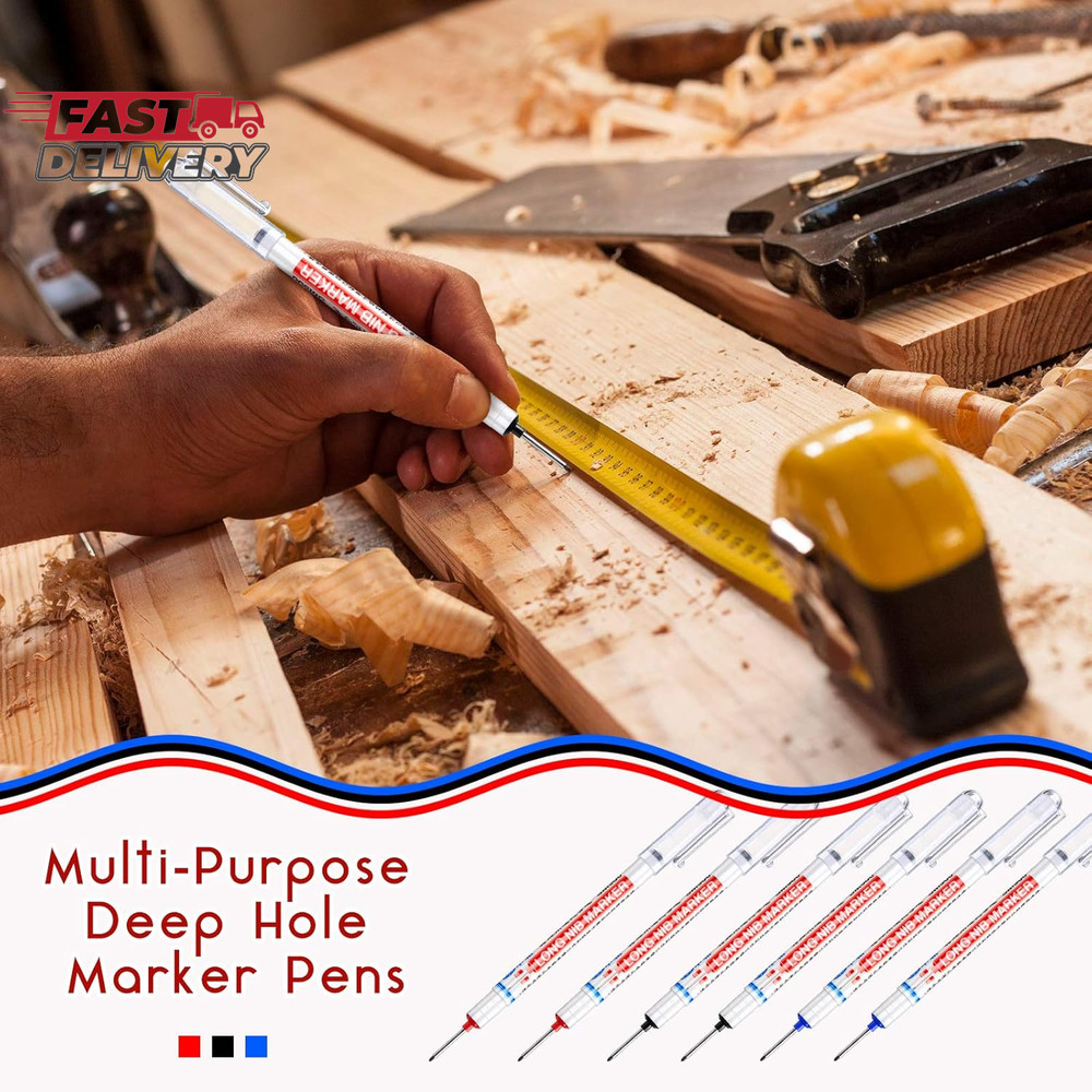 Zonon Multi-Purpose Deep Hole Marker Deep Drill Hole Long Nib Marker Waterproof