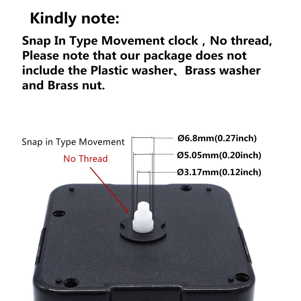Quartz Clock Movement Continuous Sweep 4.5mm Shaft Replacement