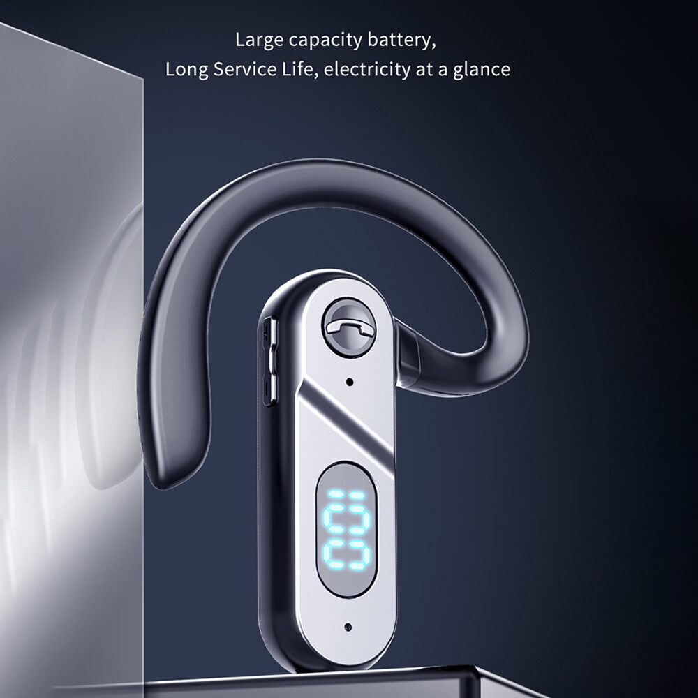 Bluetooth 5.2 Earphone Headset Stereo Earhook w/ Mic for IOS Android Cell Phones