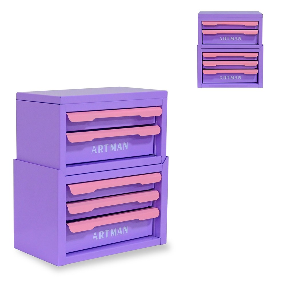 2+3 Layer Drawer-Style Organizer Boxes,Office Desk Workstation Tool Storage Rack