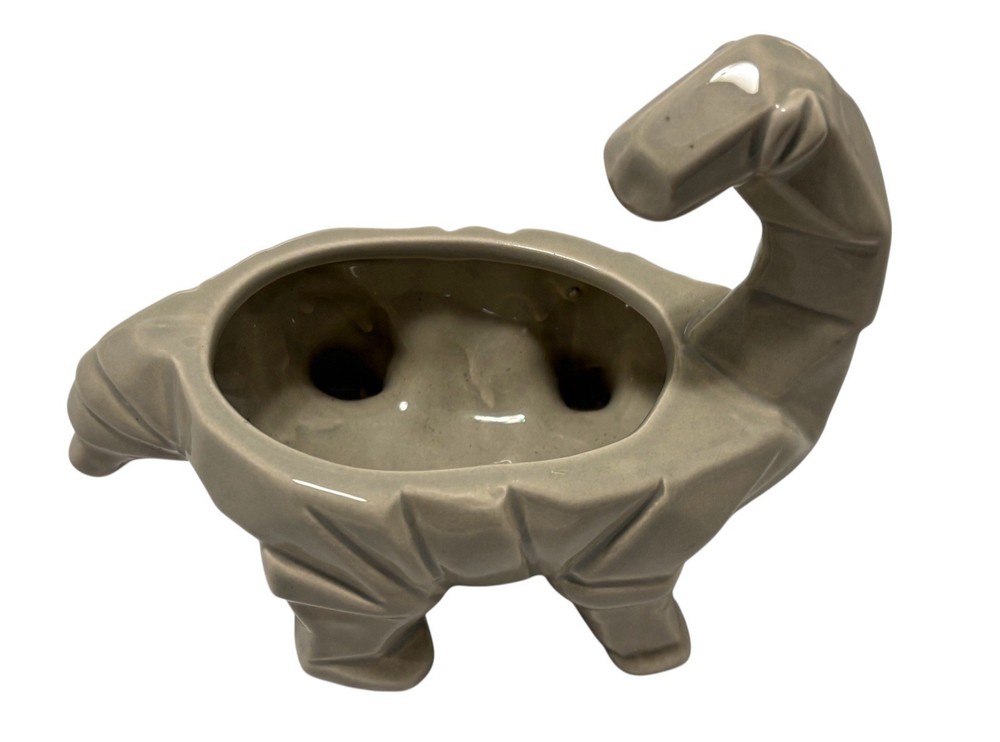 Beige Ceramic Dinosaur Succulent Planter Brontosaurus Jurassic