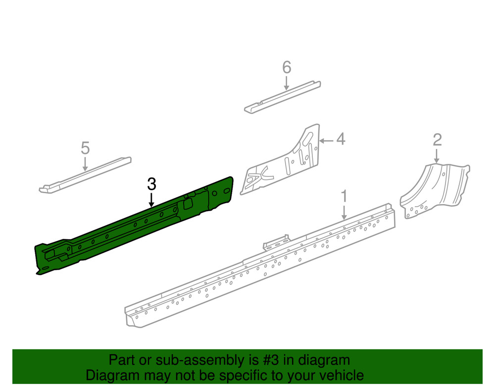 Genuine GM Passenger Side Rocker Front Inner Panel 23425564