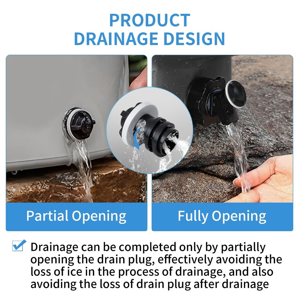 UP2WIN Cooler Drain Plugs, Plugs Caps Compatible with Rtic 2pack, Black