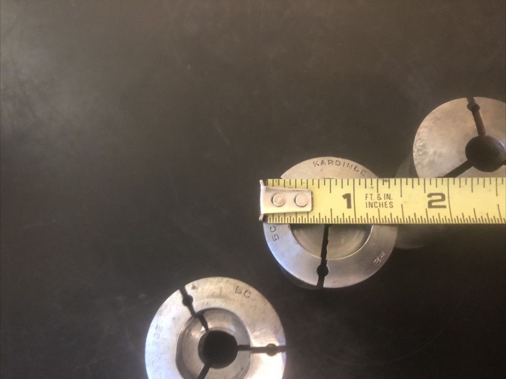 4 Hardinge "Emergency" Collets E2, E, E2, E1 used condition internal threads
