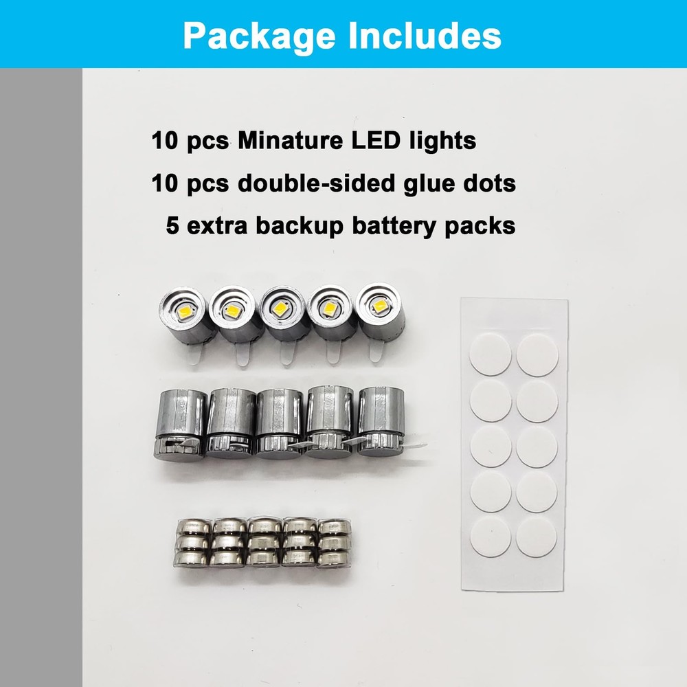 10 Pack Small Spotlight Battery Operated LED Lights, Warm White LED Wireless ...
