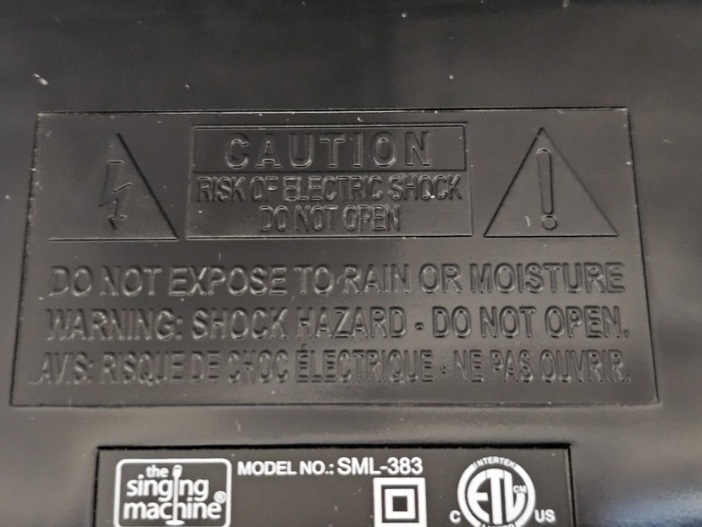 SINGING MACHINE SML-383 Portable CD+G Player Karaoke Machine