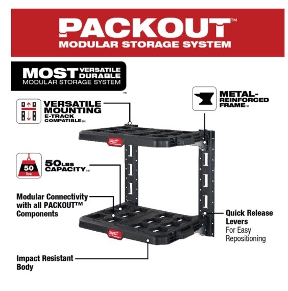 Milwaukee Packout 2-Shelf Racking Kit (48-22-8480)