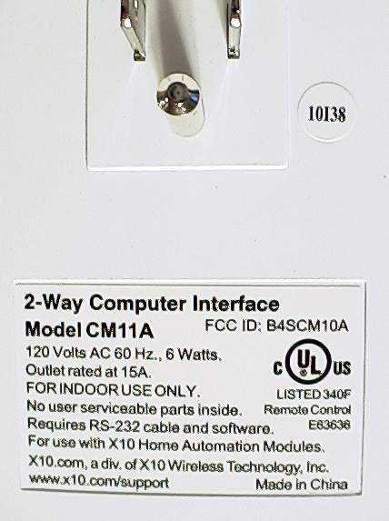 X-10 CM11A ActiveHome Serial Computer Interface NEW X10