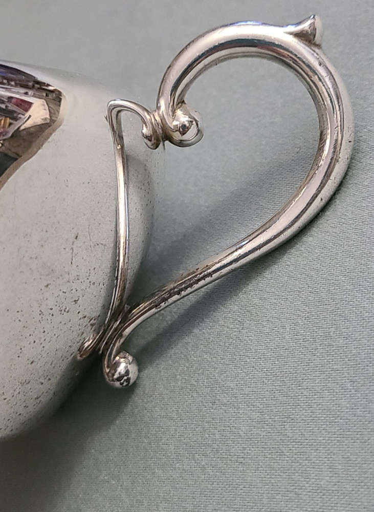 Vtg E.H.S. Co. silverplate on copper open creamer pitcher